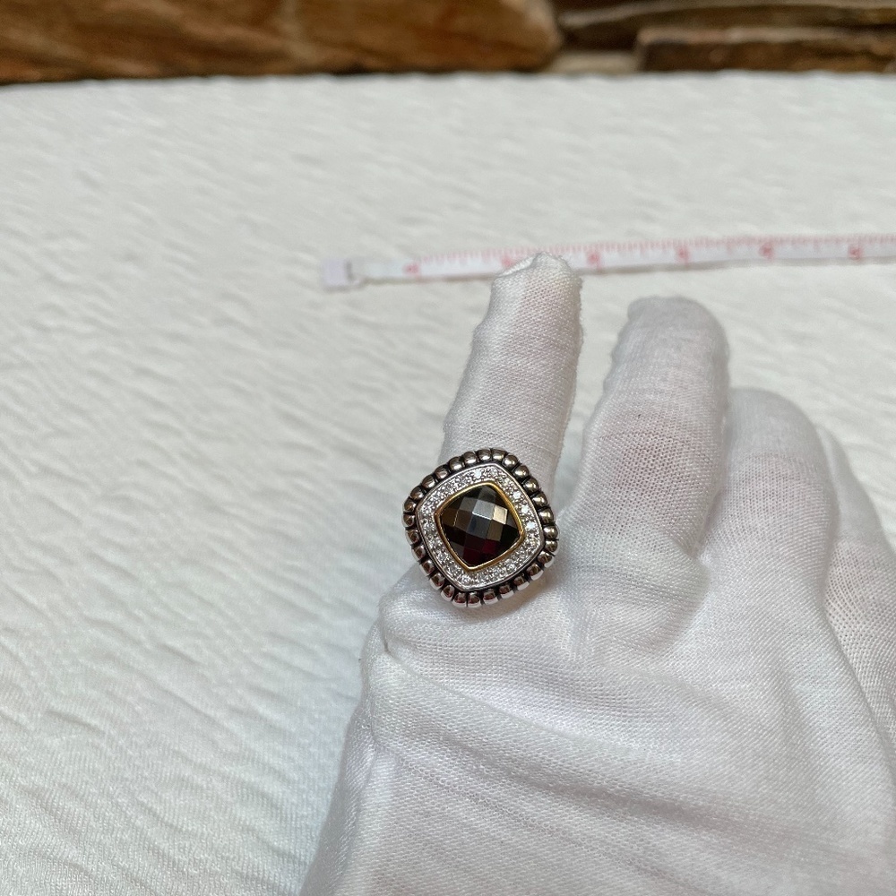 Sterling Silver and Square Topaz Ring (6) - Picture 2 of 3